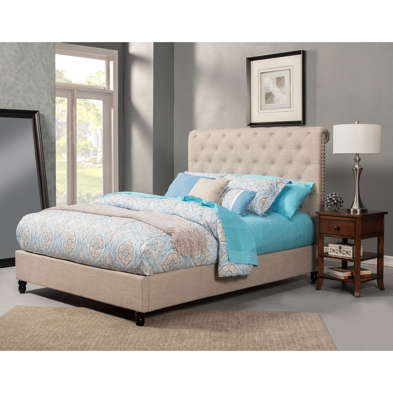 Chloe Queen Bed, Light Grey