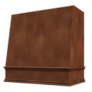 Chocolate Wood Range Hood With Angled Front and Decorative Trim - 30", 36", 42", 48", 54" and 60" Widths Available