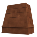 Chocolate Wood Range Hood With Tapered Shiplap Front and Block Trim - 30", 36", 42", 48", 54" and 60" Widths Available