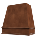 Chocolate Wood Range Hood With Tapered Front and Decorative Trim - 30", 36", 42", 48", 54" and 60" Widths Available