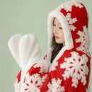 GobekUsa Hooded Christmas Coral Velvet Wearable Blanket