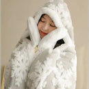 GobekUsa Hooded Christmas Coral Velvet Wearable Blanket