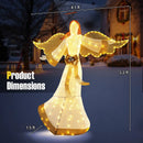5.2 Feet Christmas Pre-Lit Angel with Halo Wings and 180 Warm White LED Lights by LJGDeals