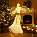 5.2 Feet Christmas Pre-Lit Angel with Halo Wings and 180 Warm White LED Lights by LJGDeals