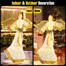 5.2 Feet Christmas Pre-Lit Angel with Halo Wings and 180 Warm White LED Lights by LJGDeals