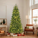 6/7.5 Feet Pre-Lit Artificial Christmas Tree with 11 Modes and Metal Stand by LJGDeals