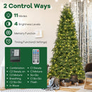 6/7.5 Feet Pre-Lit Artificial Christmas Tree with 11 Modes and Metal Stand by LJGDeals