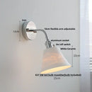 GobekUsa Adjustable Arm LED Wall Light Fixture with Pull Chain Switch, White Glass