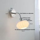 GobekUsa Adjustable Arm LED Wall Light Fixture with Pull Chain Switch, White Glass