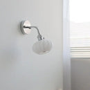 GobekUsa Adjustable Arm LED Wall Light Fixture with Pull Chain Switch, White Glass