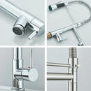 GobekUsa Dual Spout Brass Kitchen Sink Faucet with 360° Rotation - Chrome