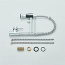 GobekUsa Dual Spout Brass Kitchen Sink Faucet with 360° Rotation - Chrome