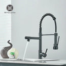 GobekUsa Dual Spout Brass Kitchen Sink Faucet with 360° Rotation - Chrome