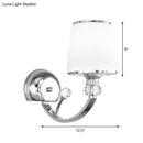 GobekUsa Simplicity Chrome Conic 1-Head Wall Light Fixture with White Glass Shade