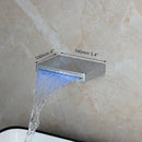GobekUsa LED Waterfall Bathtub Faucet in Chrome & Black - Wall Mounted Single Handle