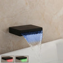 GobekUsa LED Waterfall Bathtub Faucet in Chrome & Black - Wall Mounted Single Handle