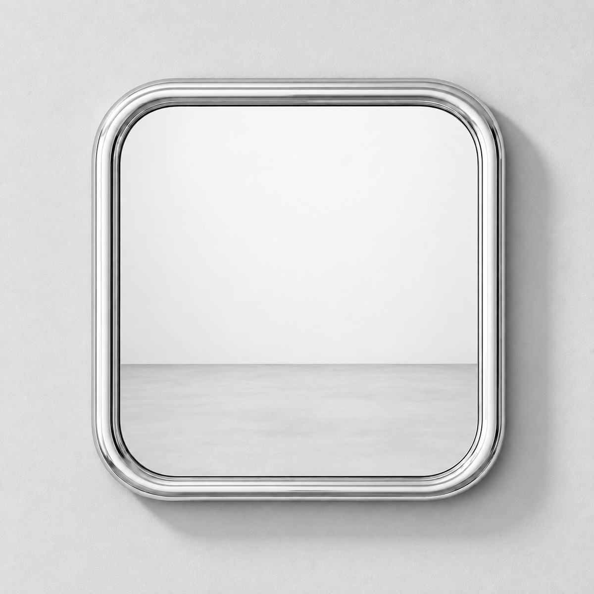 Chrome Bold Square Mirror
