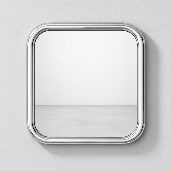 Chrome Bold Square Mirror