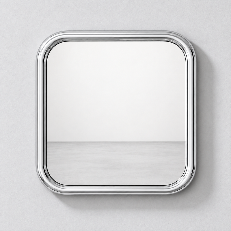 Chrome Bold Square Mirror