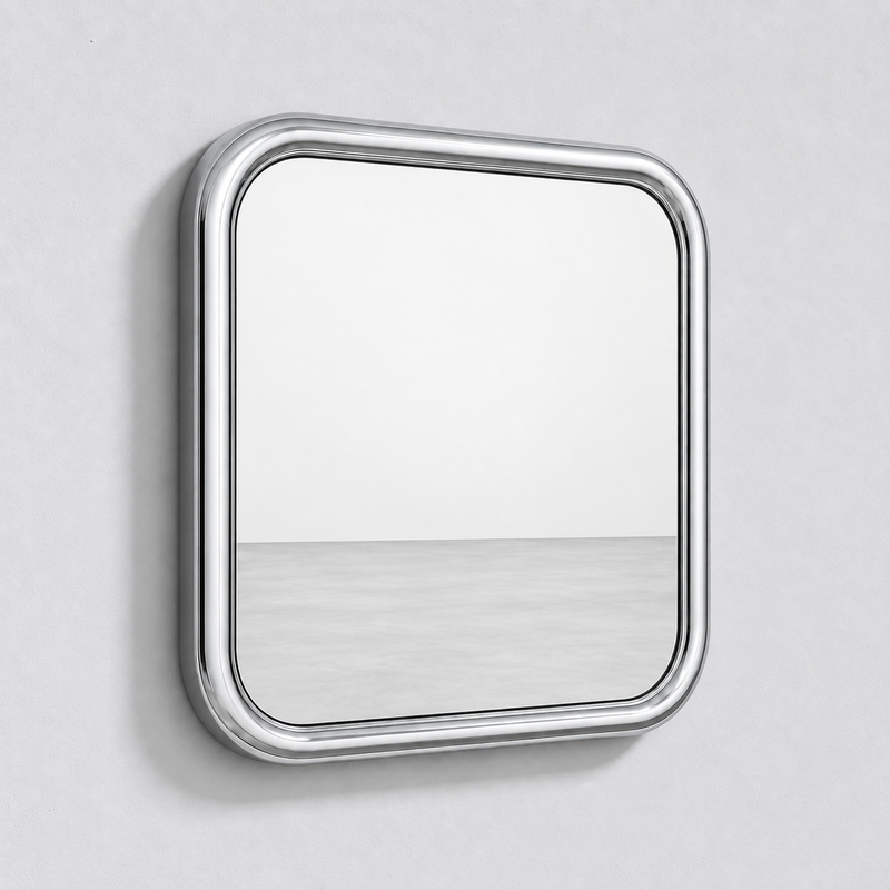 Chrome Bold Square Mirror, photo 2 of 5