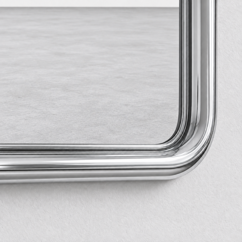 Chrome Bold Square Mirror, photo 4 of 5