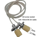 Chrome ceramic lamp thread holder with cable lead bedroom 2pcs by Decorbites