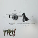 GobekUsa Cream LED Swing Arm Wall Lamp for Living Room Bedroom Mirror Stair Light