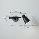 GobekUsa Cream LED Swing Arm Wall Lamp for Living Room Bedroom Mirror Stair Light