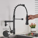 GobekUsa Kitchen Faucet Pull Out Dual Spout Single Handle Mixer Tap 360 Rotation