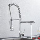 GobekUsa Kitchen Faucet Pull Out Dual Spout Single Handle Mixer Tap 360 Rotation