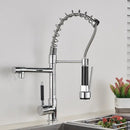 GobekUsa Kitchen Faucet Pull Out Dual Spout Single Handle Mixer Tap 360 Rotation
