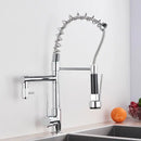 GobekUsa Kitchen Faucet Pull Out Dual Spout Single Handle Mixer Tap 360 Rotation