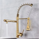 GobekUsa Kitchen Faucet Pull Out Dual Spout Single Handle Mixer Tap 360 Rotation