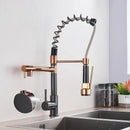 GobekUsa Kitchen Faucet Pull Out Dual Spout Single Handle Mixer Tap 360 Rotation