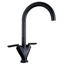 GobekUsa Double Handle Kitchen Sink Mixer Tap, Round Swivel Faucet