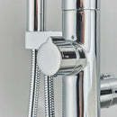GobekUsa Dual Handle Black Waterfall Bathtub Faucet Floor Standing Set for Bathroom