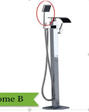 GobekUsa Dual Handle Black Waterfall Bathtub Faucet Floor Standing Set for Bathroom