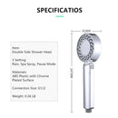Chrome dual sided shower head with shower gel container bathroom spray by Decorbites