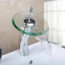 GobekUsa Glass Waterfall Faucet Chrome Brass Mixer for Bathroom Sink