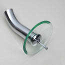 GobekUsa Glass Waterfall Faucet Chrome Brass Mixer for Bathroom Sink
