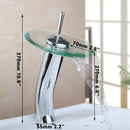 GobekUsa Glass Waterfall Faucet Chrome Brass Mixer for Bathroom Sink