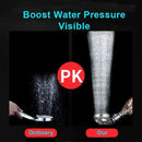 Chrome high pressure water saving shower head with filter for bathroom by Decorbites