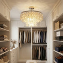 Chrome Natural Capiz Shell Disc Ceiling Light