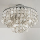 Chrome Natural Capiz Shell Disc Ceiling Light