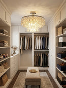 Chrome Natural Capiz Shell Disc Ceiling Light