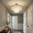 Chrome Natural Capiz Shell Disc Ceiling Light