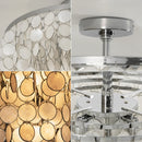 Chrome Natural Capiz Shell Disc Ceiling Light
