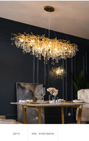 GobekUsa Chrome Rectangular Crystal Chandelier Light Fixture