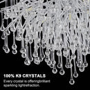 GobekUsa Chrome Rectangular Crystal Chandelier Light Fixture