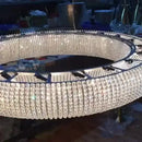 Chrome round crystal chandelier living room pendant light by Decorbites